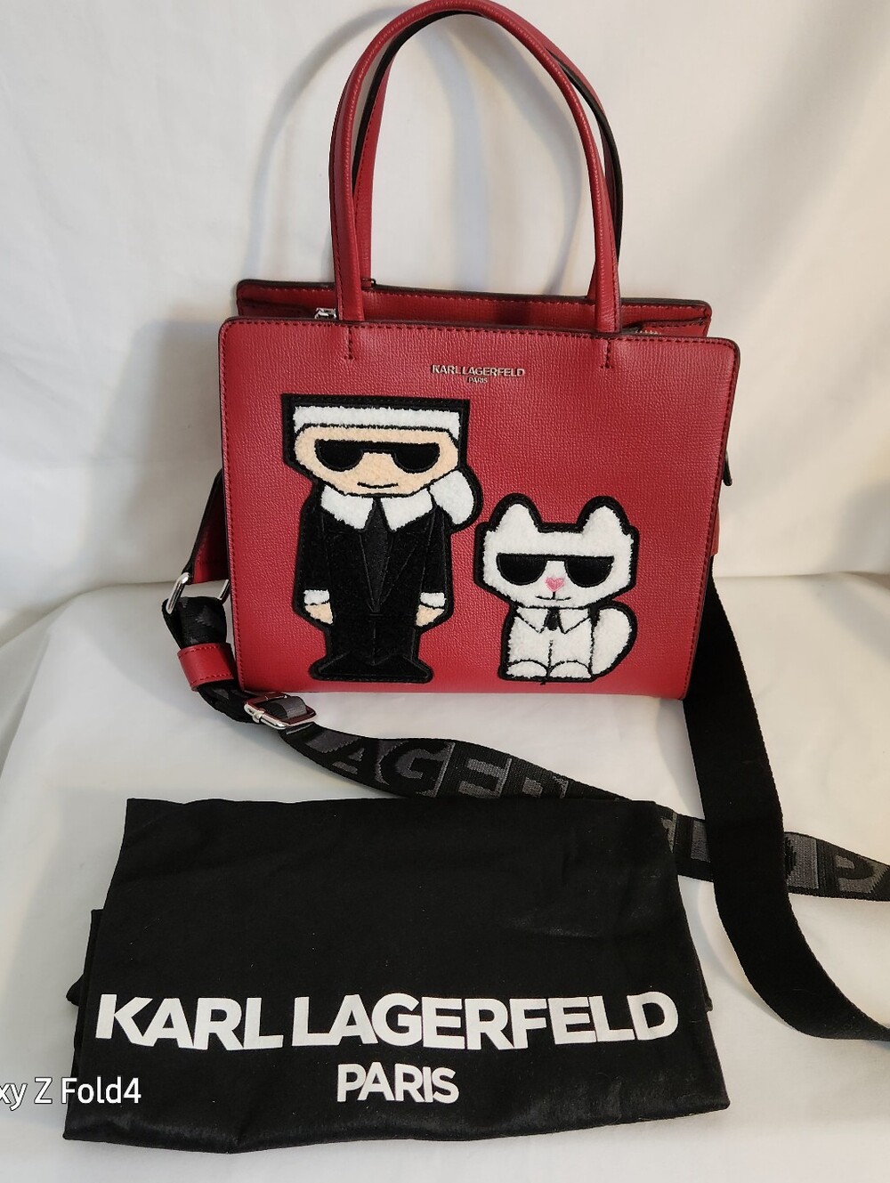 Karl Lagerfeld Red Black with Karl & Cat Patches